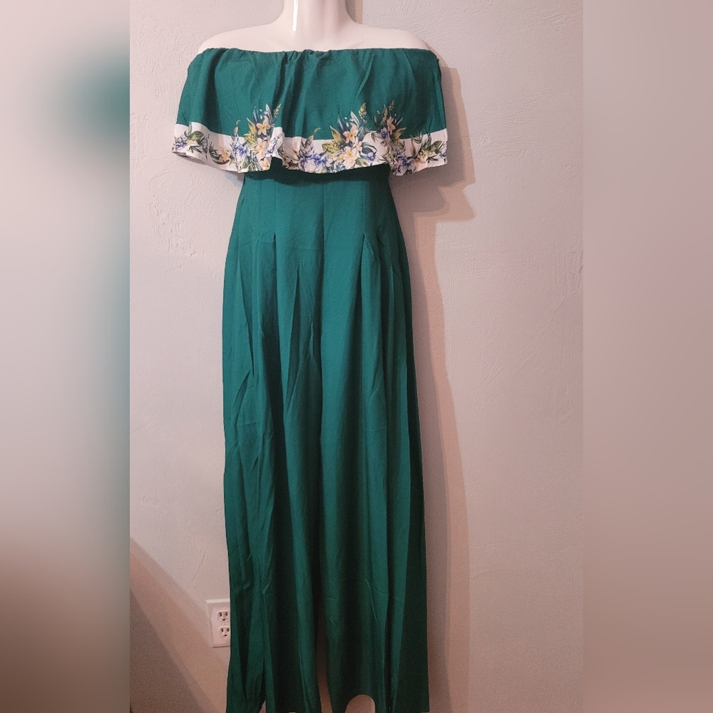 Exquisite Off The Shoulder Long Dressy Jumpsuit Size Small New With Tag!